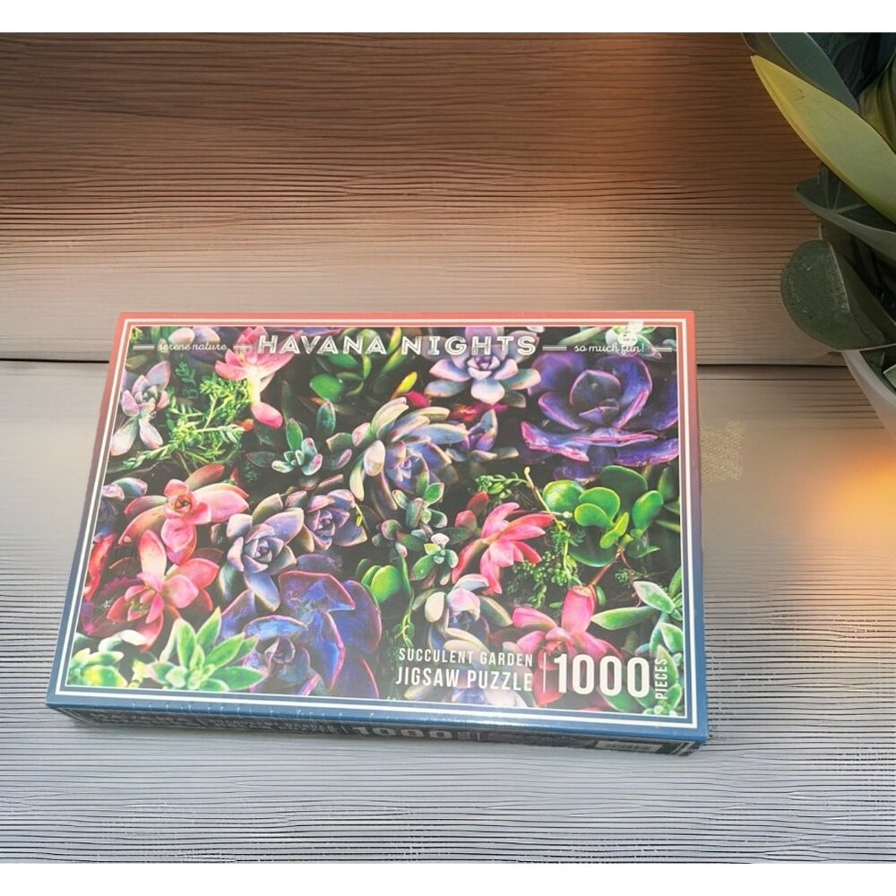 Havana Night Succulent Garden 1000 Piece Jigsaw Puzzle FLoral flowers NEW Sealed